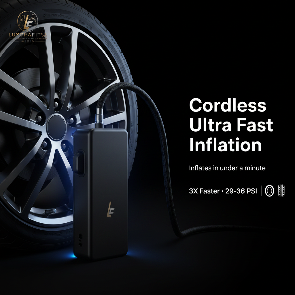 Portable Digital Air Compressor | Auto-Stop Tyre Inflator
