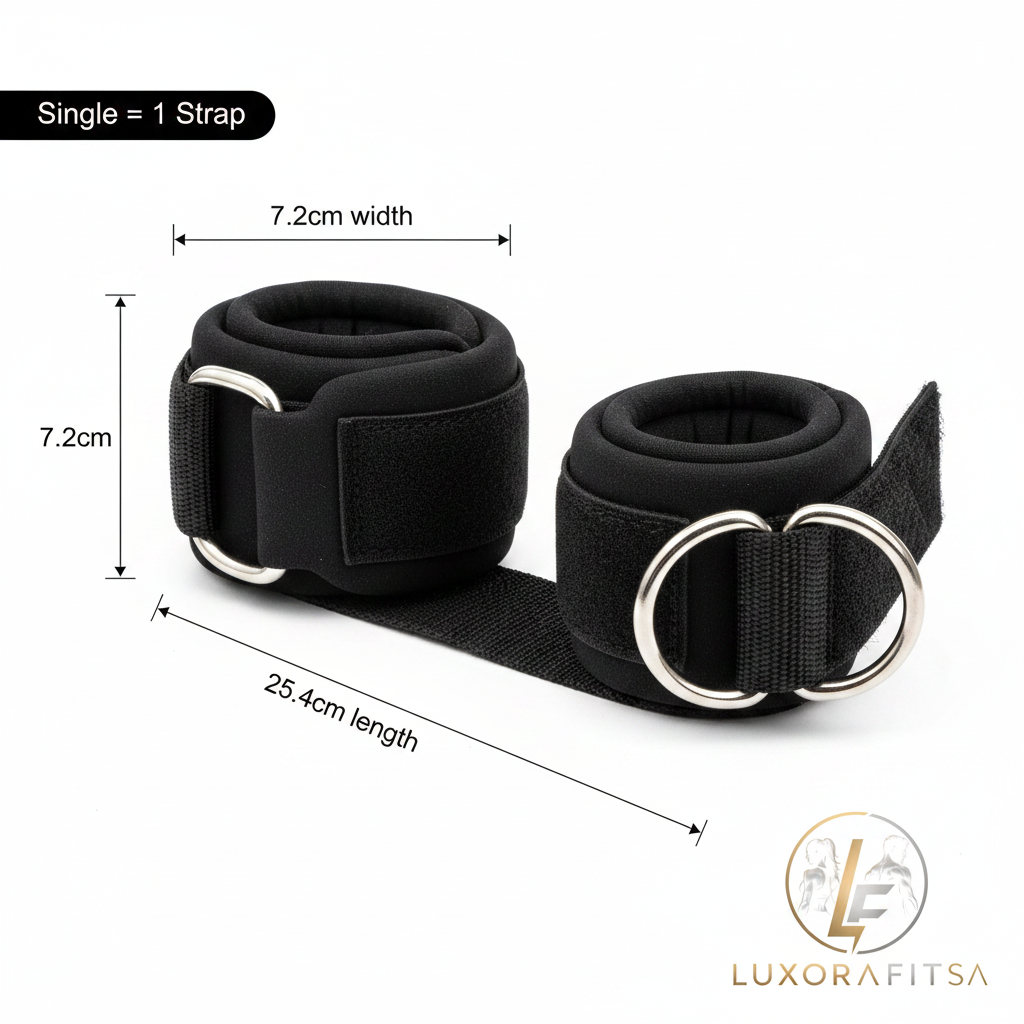 LuxoraFitSA Heavy-Duty Ankle Straps with Double D-Rings™ - 1 Pc