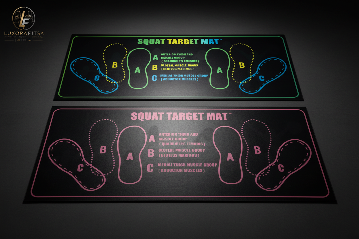 LuxoraFitSA™ Squat Target Mat – Precision Foot Placement Training Mat
