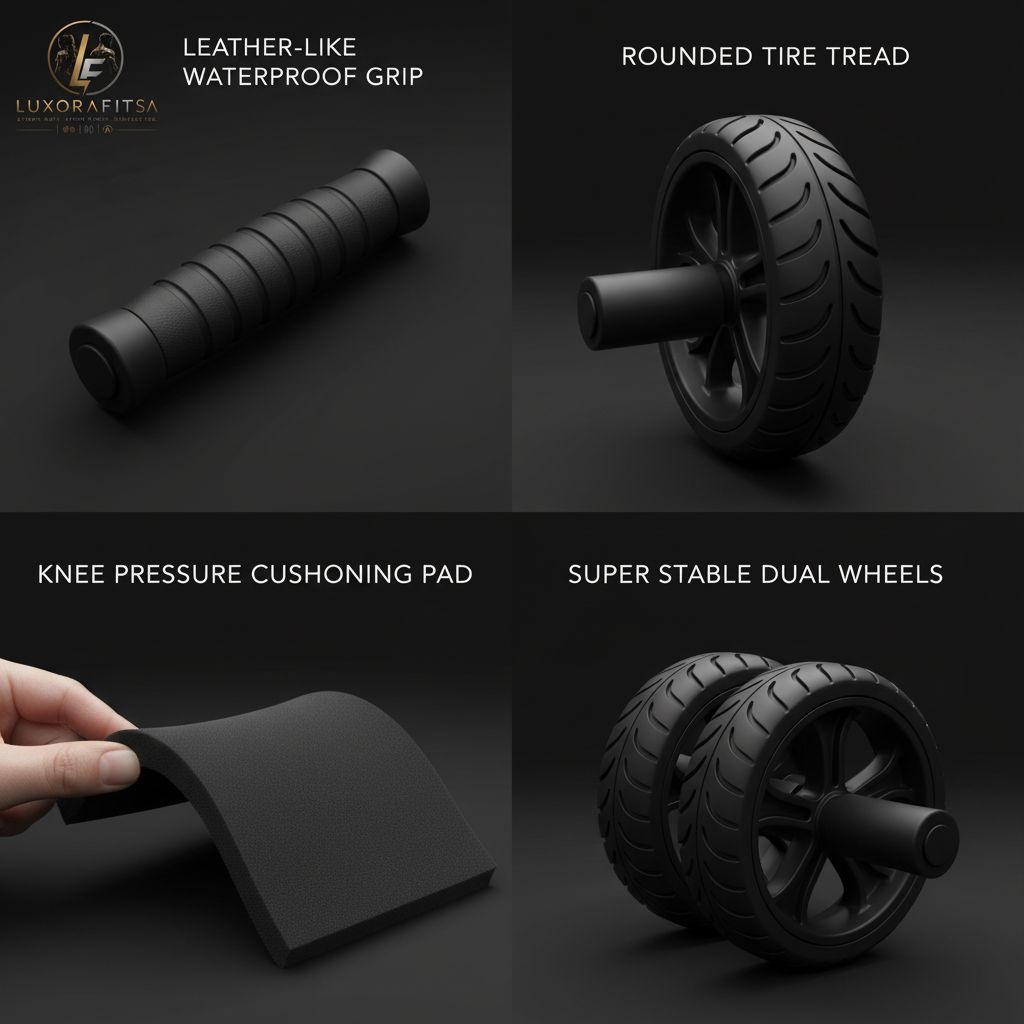 LuxoraFitSA™ Abdominal Roller Kit | Push Up Bar, Jump Rope & Grips – 7-Piece Set
