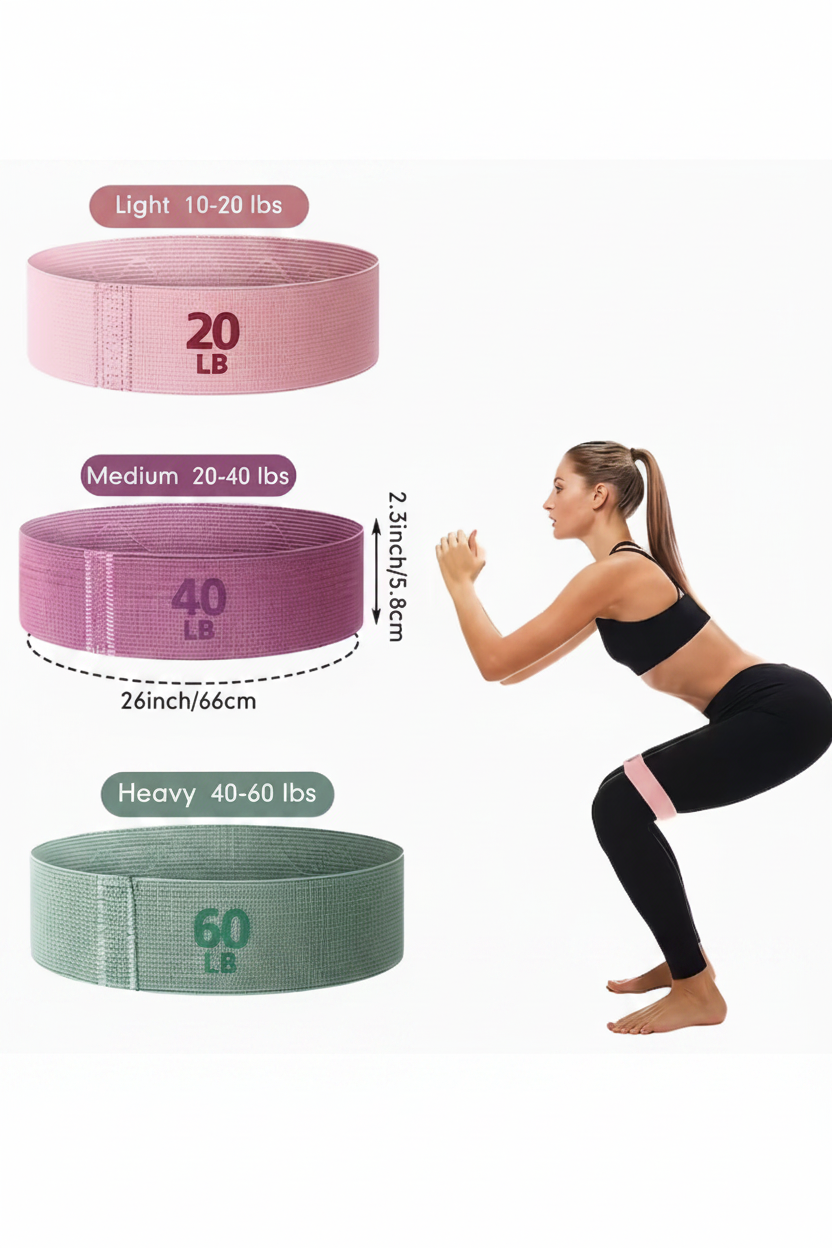 LuxoraFit™ Material Booty & Resistance Band | 3-Piece Set